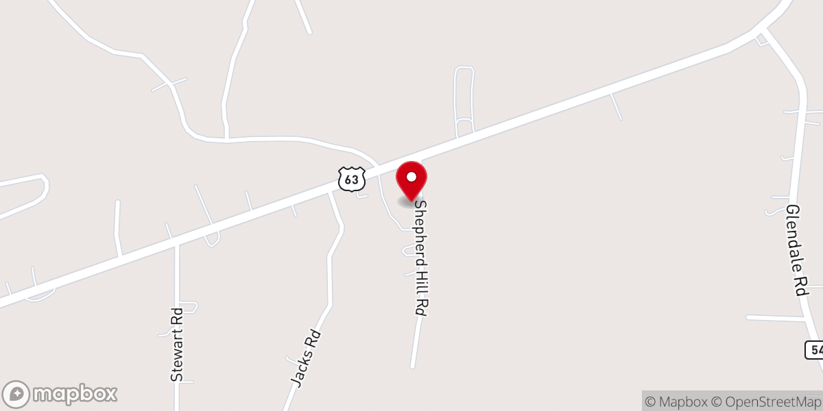 Map showing location of Shepherd Hill Baptist Church