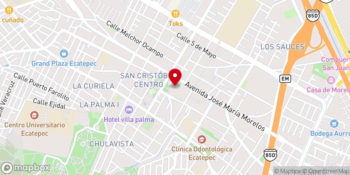 Map showing location of Diocesis de Ecatepec
