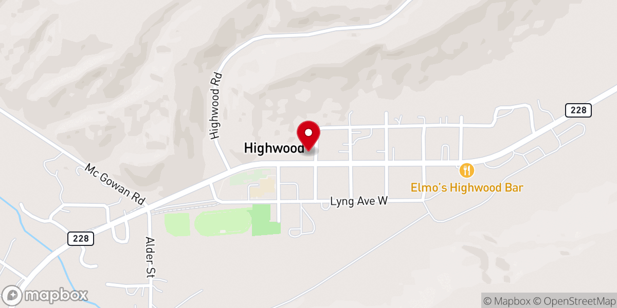 Map showing location of Highwood Community Methodist Church