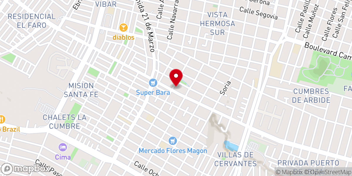 Map showing location of Parroquia de San Martin de Porres