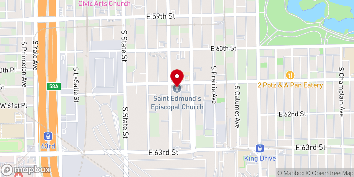 Map showing location of Saint Edmund's Episcopal Church
