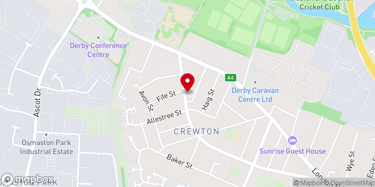 Map showing location of New Testament Church of God Derby