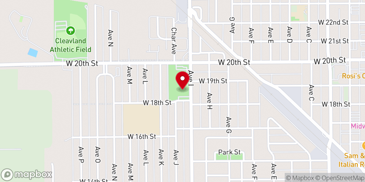 Map showing location of Bethel Baptist Church
