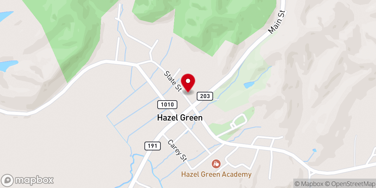 Map showing location of Hazel Green United Methodist