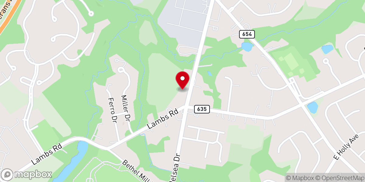 Map showing location of Bethel United Methodist Church