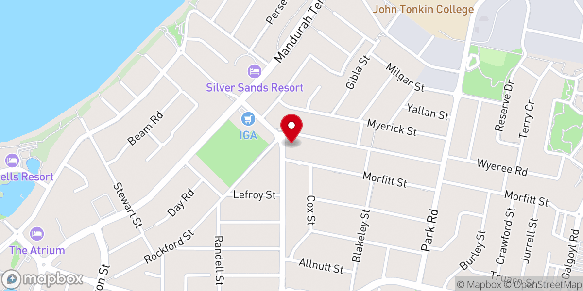 Map showing location of Mandurah Seventh Day Adventist Church