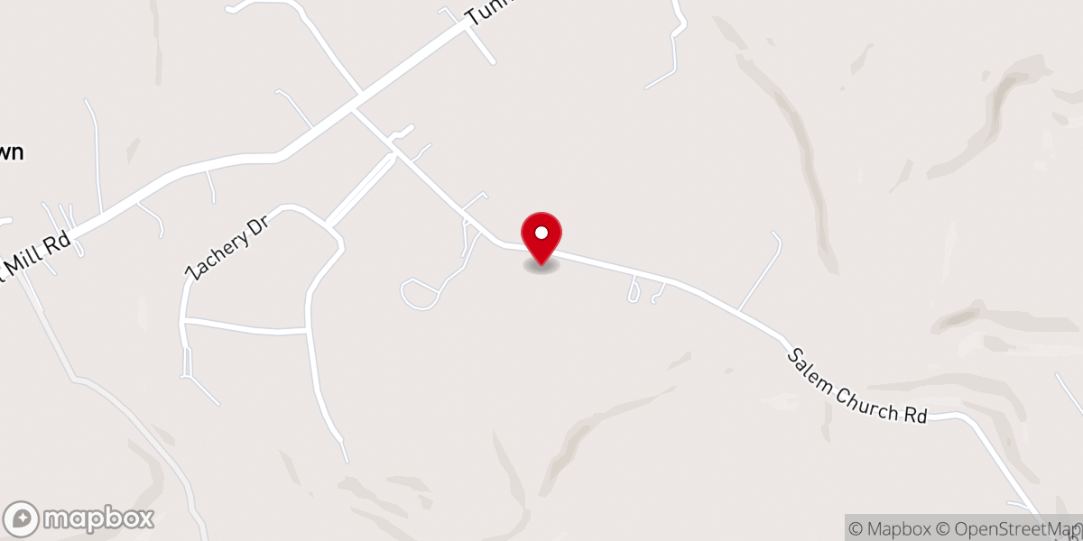 Map showing location of Salem Church
