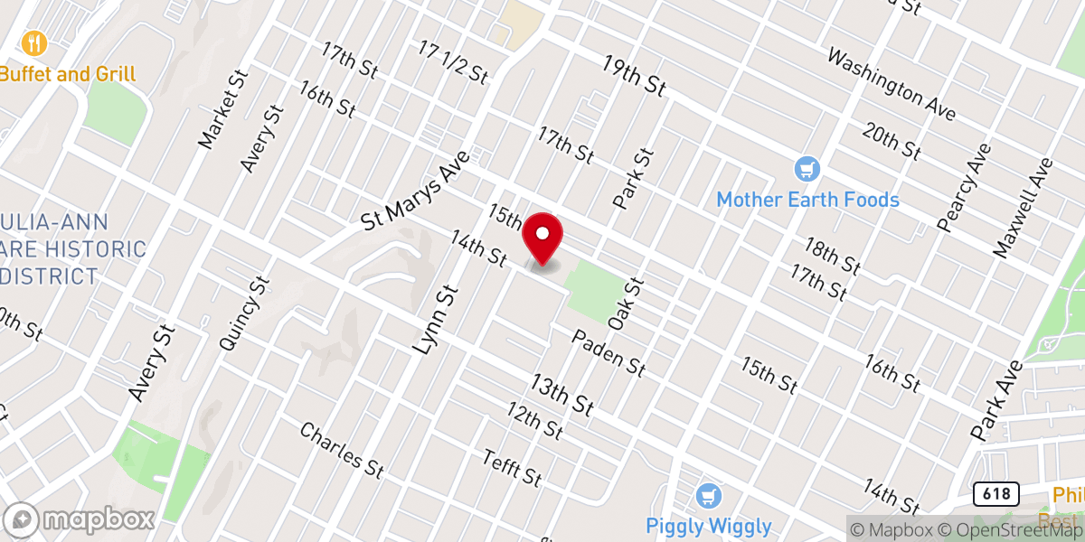 Map showing location of 14th St Wesleyan Church
