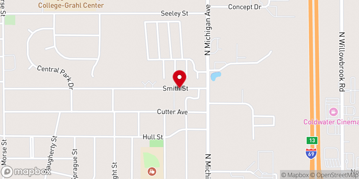 Map showing location of New Life Tabernacle