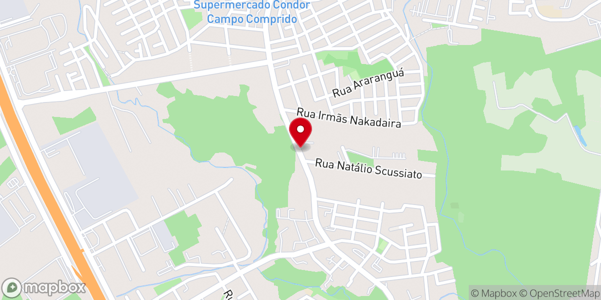 Map showing location of Primeira Igreja Batista de Curitiba - Estacionamento Campus Campo Comprido
