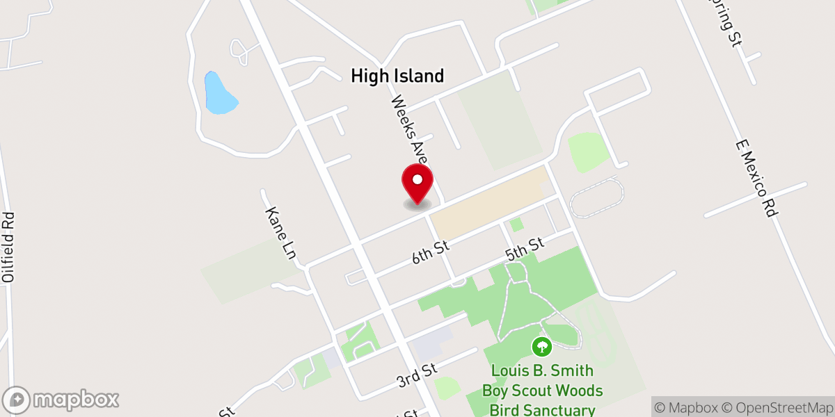 Map showing location of Church On The Hill High Island