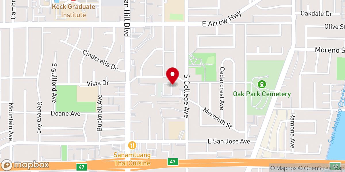 Map showing location of Claremont Center For Spiritual Living