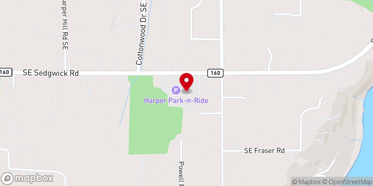 Map showing location of Harper Church