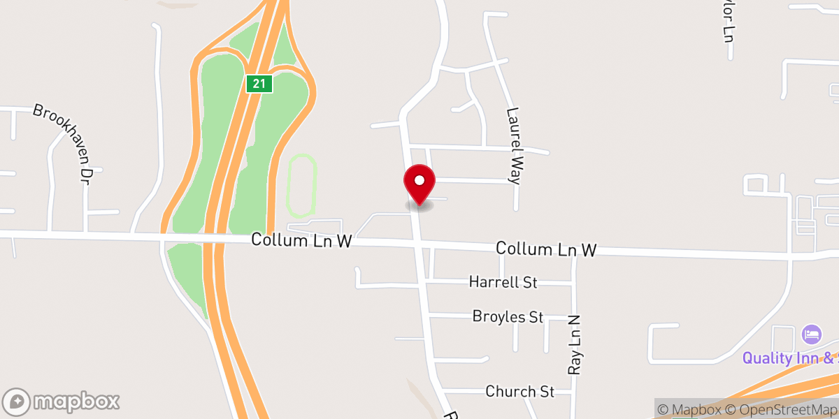 Map showing location of Alma Heights Missionary Baptist