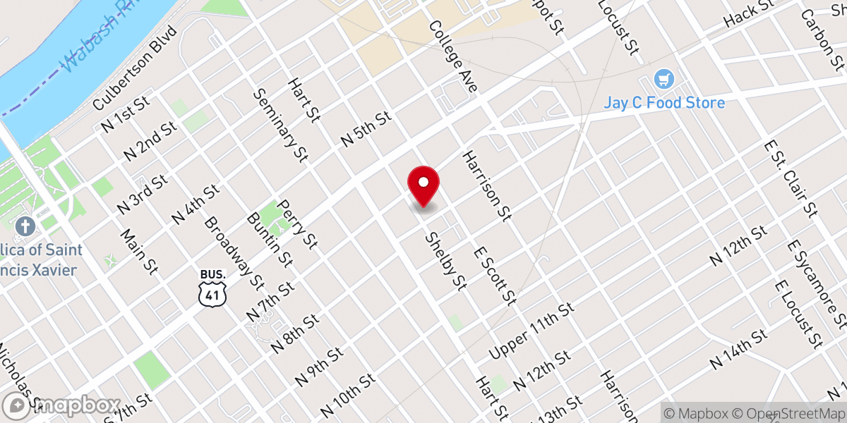 Map showing location of Bethany Presbyterian Church