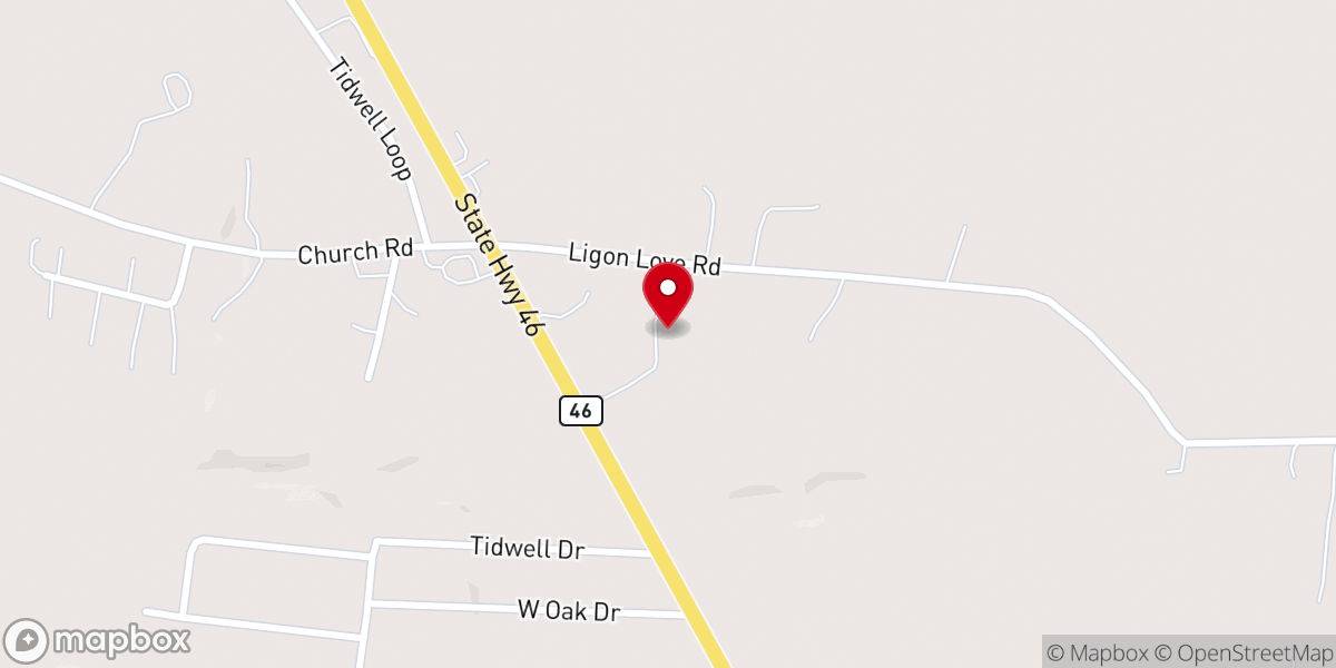 Map showing location of New Spring Creek Church of Christ