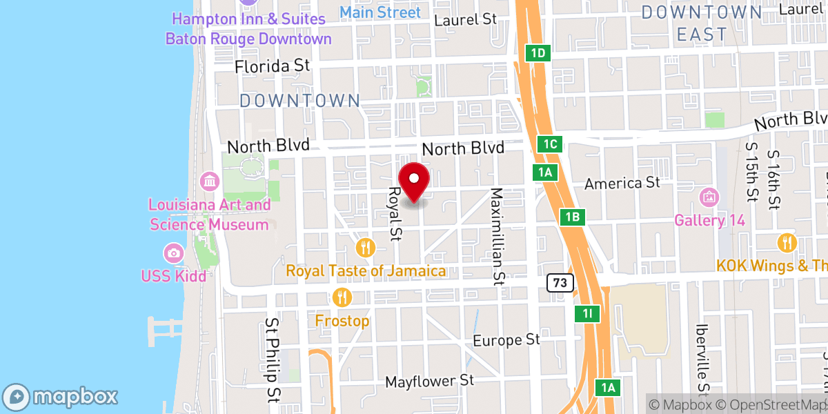 Map showing location of Bail Bonds in Baton Rouge - Dante’s Bail Bonds