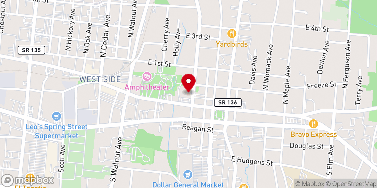 Map showing location of First Presbyterian Church