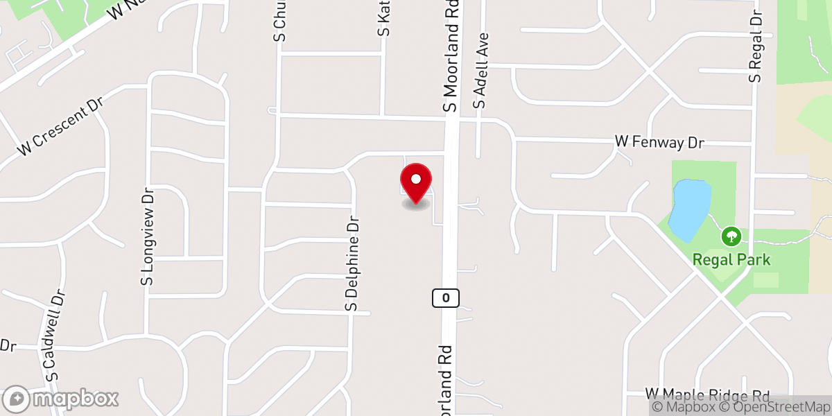 Map showing location of Crossroads Community Church