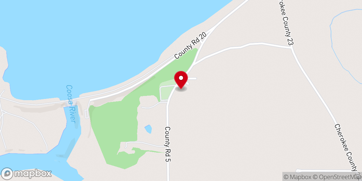 Map showing location of Shady Grove Babtist Chruch