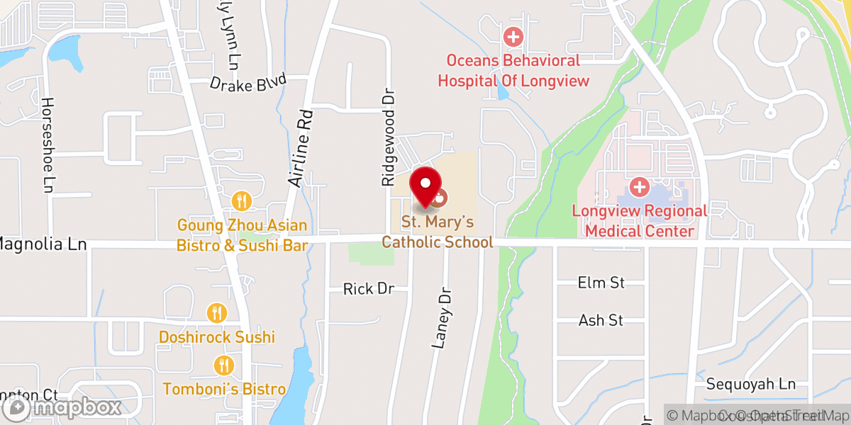 Map showing location of St. Mary's Catholic School