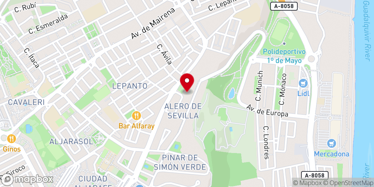 Map showing location of Iglesia Evangélica Shalom