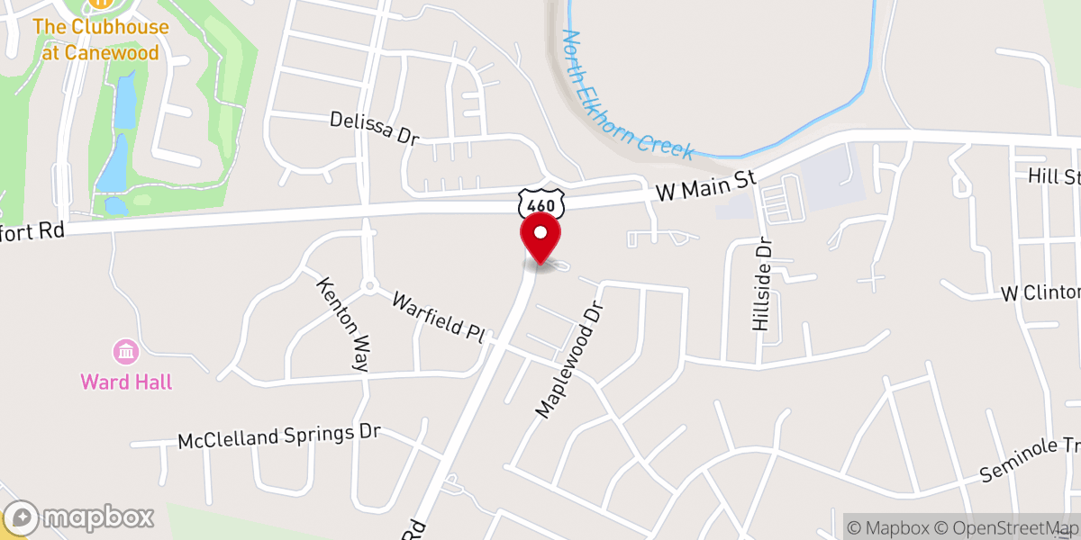 Map showing location of Church of Christ at Georgetown KY