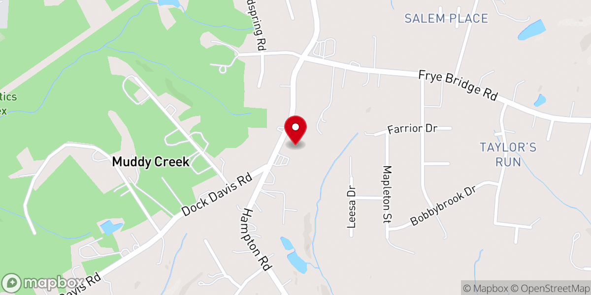 Map showing location of New Vision Baptist Worship Center