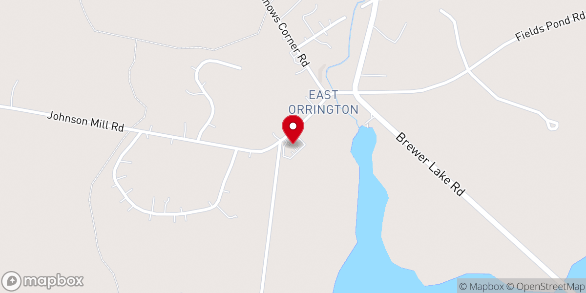 Map showing location of East Orrington Congregational Church