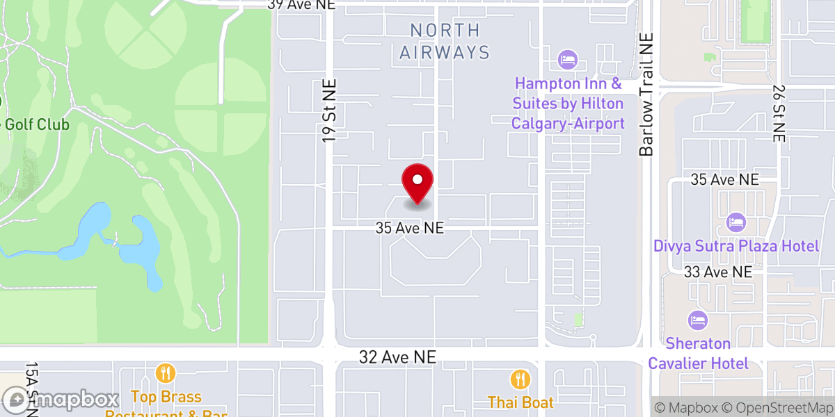 Map showing location of Redemption Baptist Church of Calgary