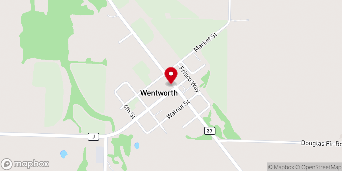 Map showing location of Wentworth