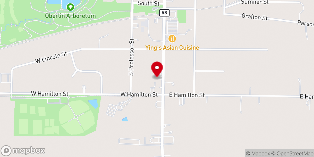 Map showing location of Oberlin Calvary Baptist Church