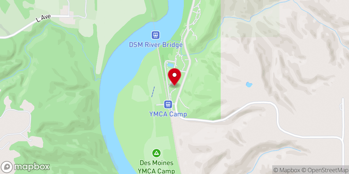 Map showing location of Des Moines Y Camp