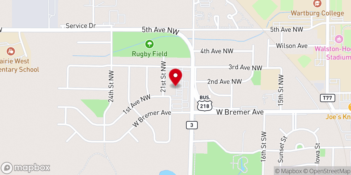 Map showing location of Orchard Hill Church Waverly Campus