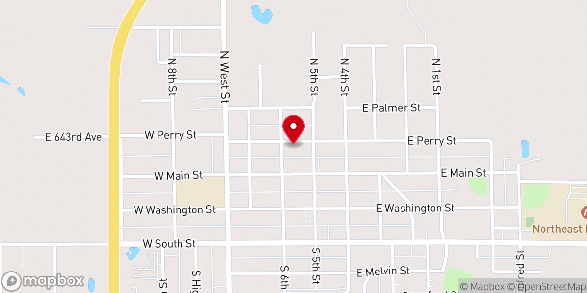 Map showing location of Northeast Baptist Tabernacle