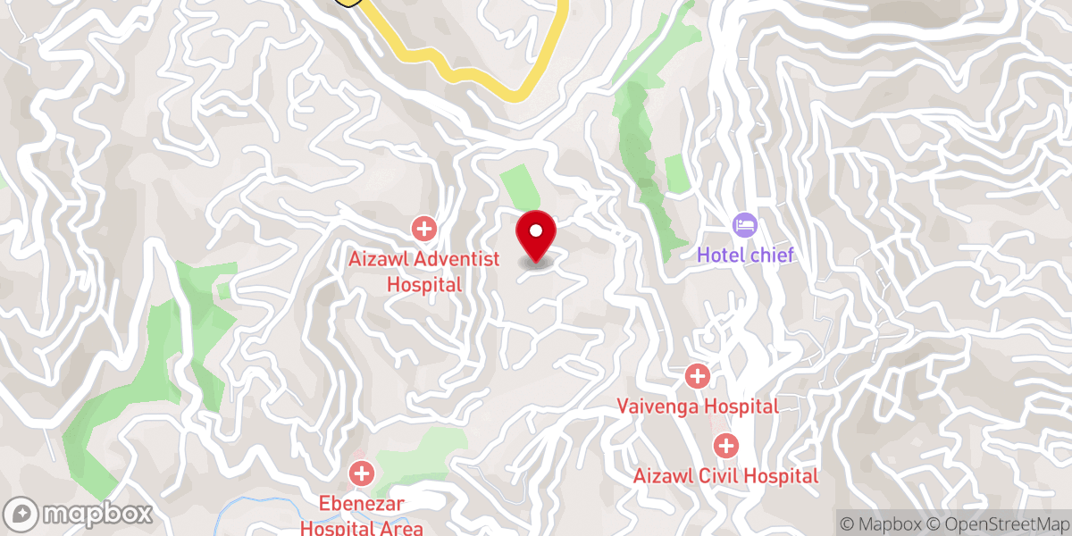 Map showing location of Dawrpui Vengthar West Presbyterian Church