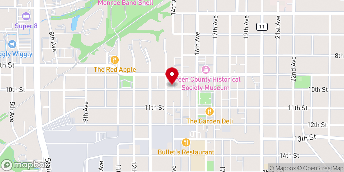 Map showing location of Christian Science Church & Reading Room