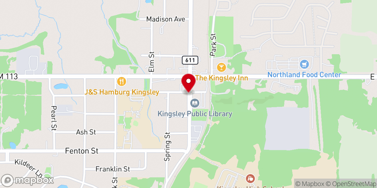 Map showing location of Kingsley Baptist Church