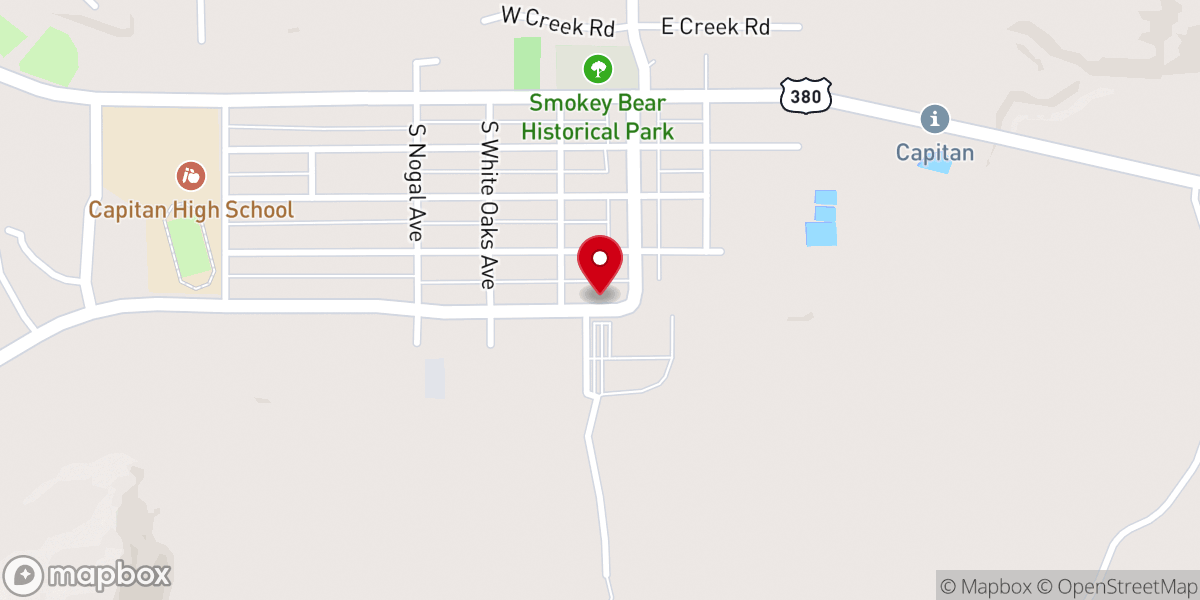 Map showing location of Capitan Church of Christ