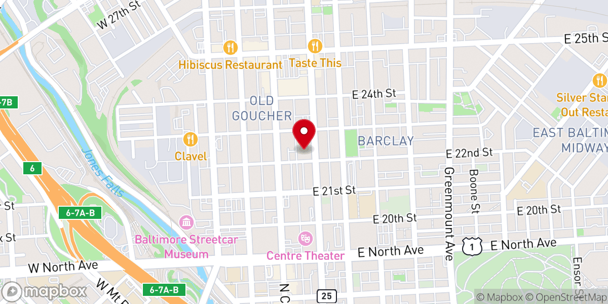 Map showing location of Lovely Lane United Methodist Church