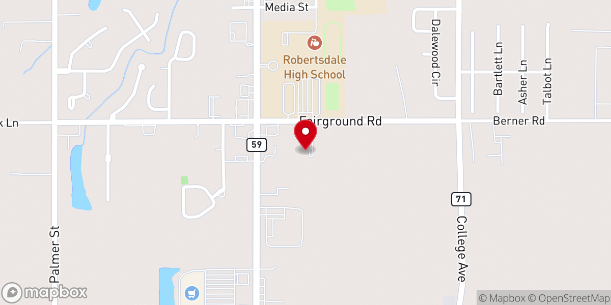 Map showing location of Grace Fellowship Baptist Church