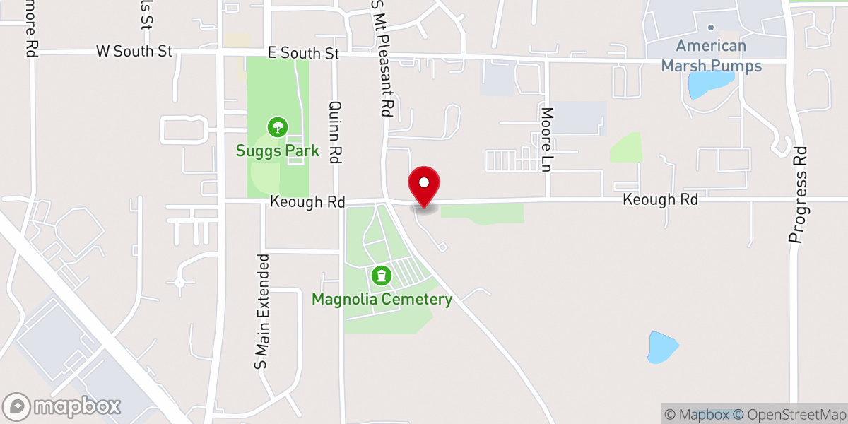 Map showing location of Mt Olive Baptist Church
