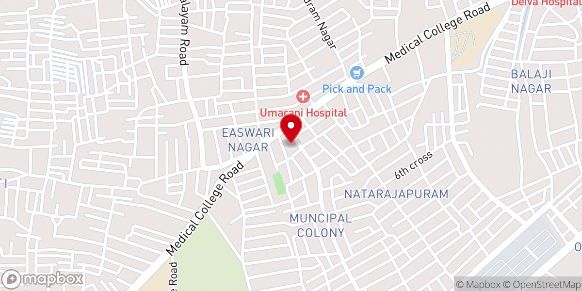 Map showing location of The Pentecostal Mission (TPM) Thanjavur