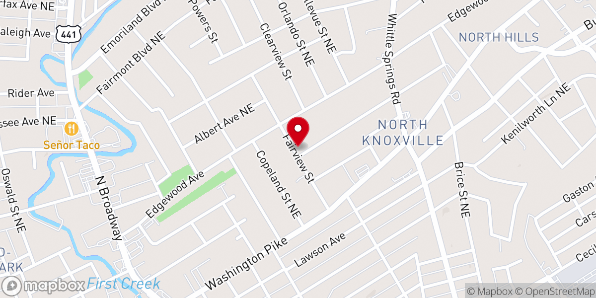 Map showing location of Fairview Trinity Church