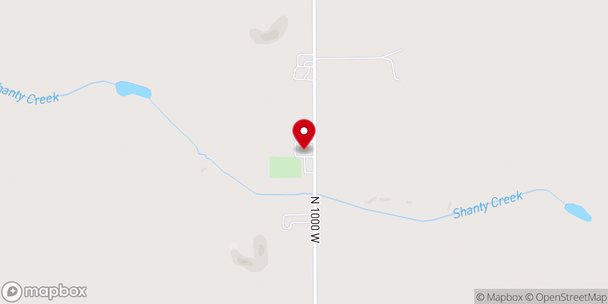 Map showing location of Liberty Baptist Church