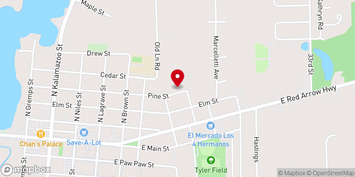 Map showing location of Trinity Lutheran Early Childhood Development Center
