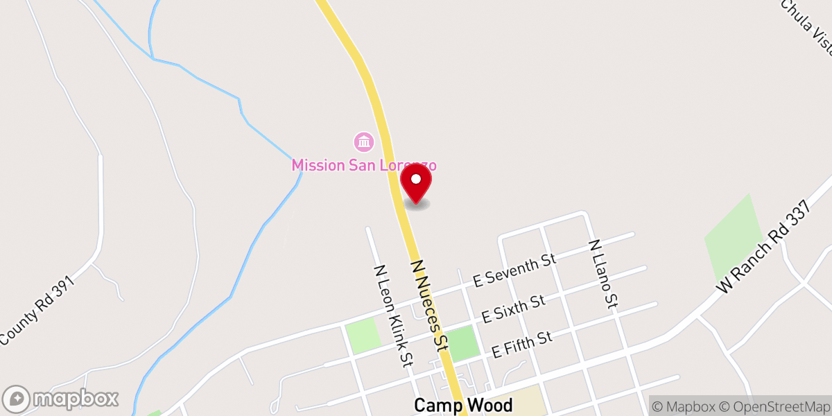 Map showing location of Hill Country Church of Christ