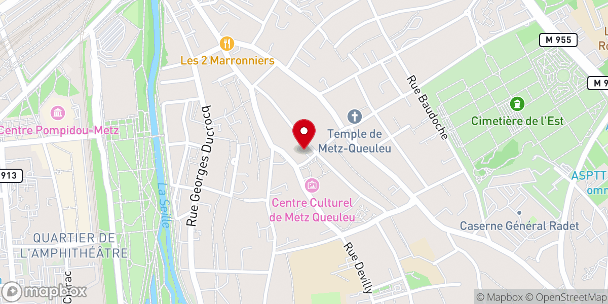 Map showing location of Presbytère Catholique de Queuleu