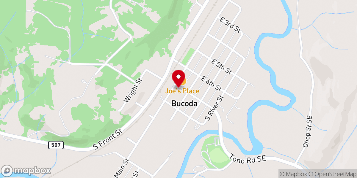 Map showing location of Town of Bucoda