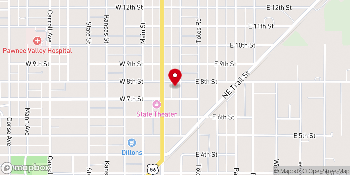 Map showing location of First Christian Church